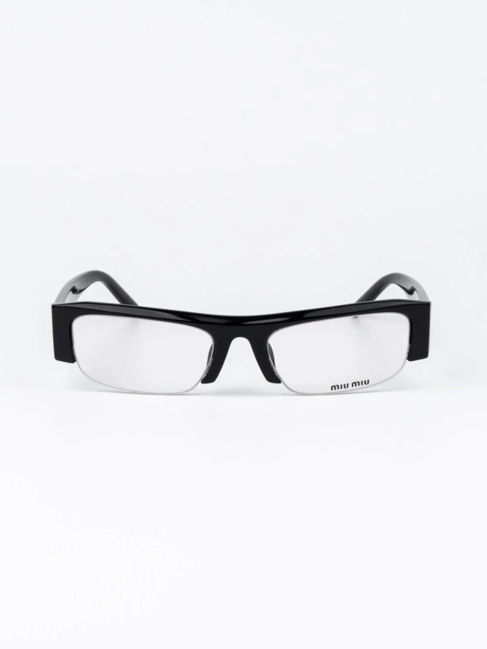 Miu Miu Women Eyeglasses Black Rectangle MUB07S 16K08N NEW AUTHENTIC